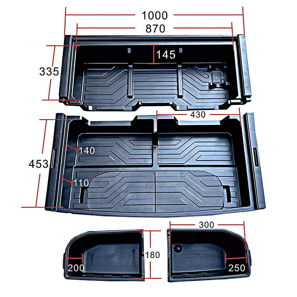 Plastic Rear Trunk Interior Storage Box For VW ID.4 2020+ - Evooor