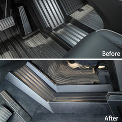 Lower Center Console Side Protective Covers (Carbon Fiber Pattern ABS) for Cybertruck - Evooor