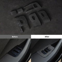 Tesla Alcantara Window Switch Button Cover 6 PCS For 2024 Model 3 Highland - Evooor