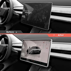 All-in-One Central Screen Tempered Glass & Frame Cover for Tesla Model Y Juniper 2025+ - Evooor
