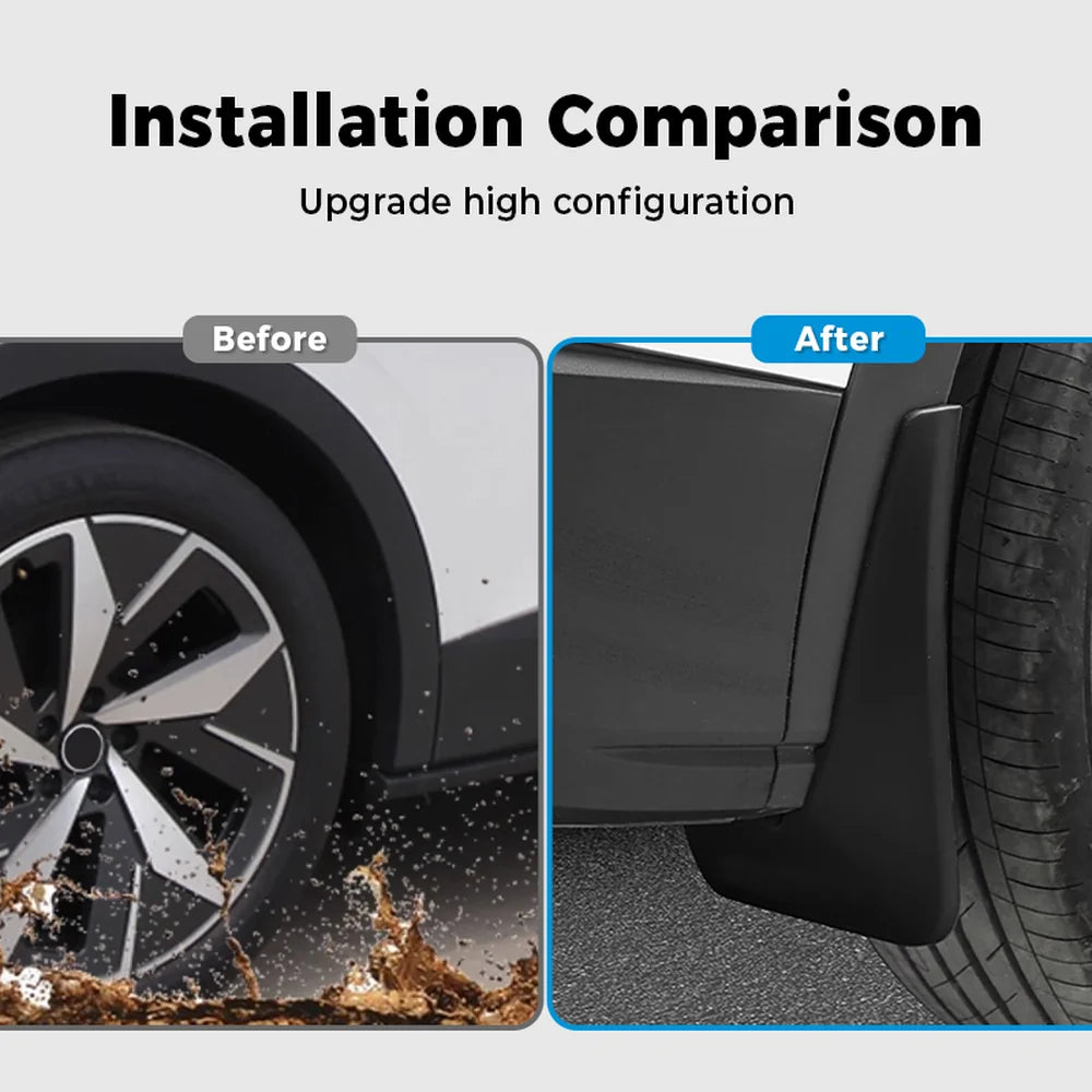 ABS Front & Rear Wheel Mud Flaps For VW ID.4 2021-2025(4PCS) - Evooor