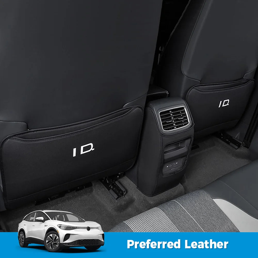Leather Rear Seat Back Anti-Kick Mat For VW ID.4 2021-2025 - Evooor