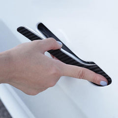 Glossy Carbon Fiber Door Handle Protection Kit for Tesla Model 3/Y (Set of 4) - Ultimate Style and Protection - Evooor
