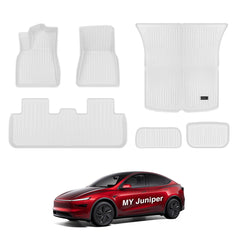 Custom Fit Juniper White TPE Interior Floor Mats & Cargo Liners Bundle for Tesla Model Y - Waterproof All-Weather Protection (2025 and Later Models) - Evooor