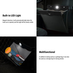 Durable LED Car Trash Can for Tesla Model 3/Y/X/S - Eco-Friendly Car Waste Bin - Evooor