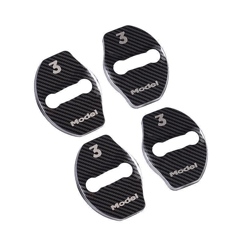 Tesla Model 3/Y Door Latch Lock Covers CF Coated (Set Of 4) - Evooor