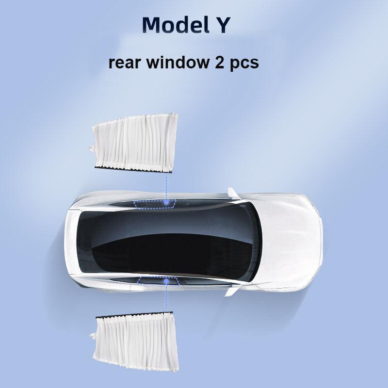 Tesla Side Window Track Slide Privacy Curtain Sunshade For Model 3/Y - Evooor