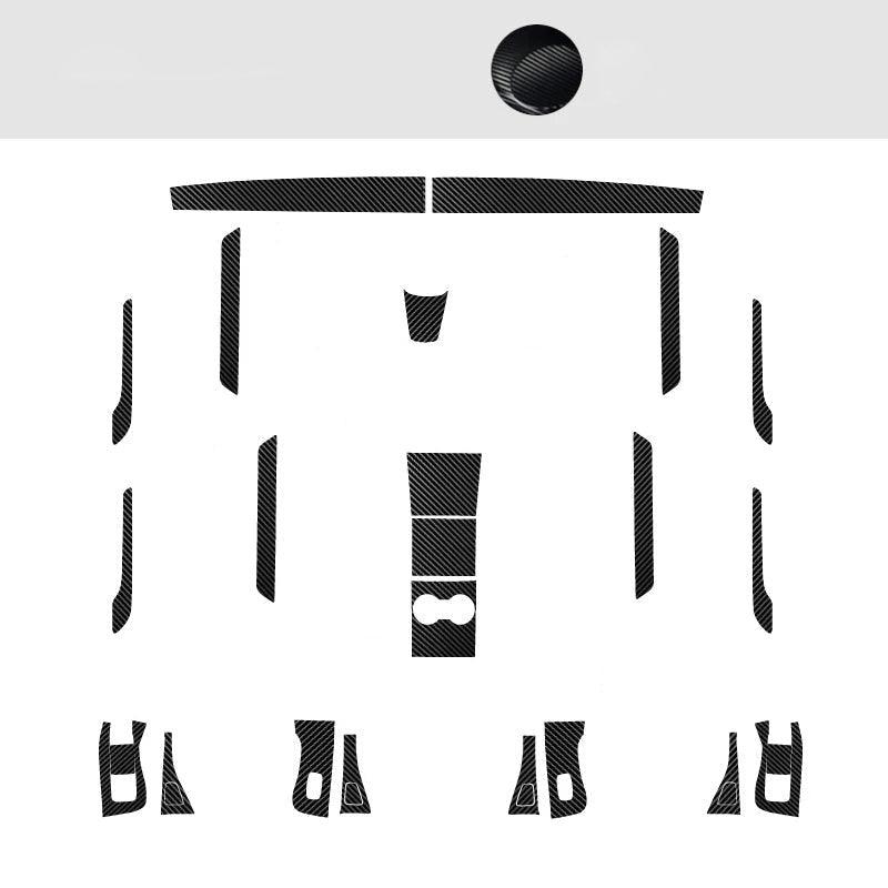 Premium Carbon Fiber Interior Trim Wrap Decal Set for Tesla Model 3 - Evooor