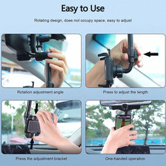 Universal Adjustable Rearview Mirror Phone Mount - Evooor