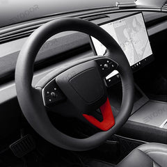 Tesla Alcantara Steering Wheel U-shaped Cover Sticker For 2024 Model 3 Highland - Evooor
