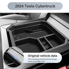 Double-layer Center Console Storage Tray Organizer Box for Tesla Cybertruck (2-pack) - Evooor