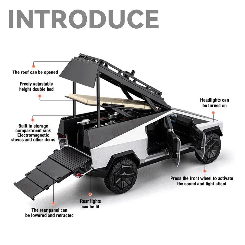 Cybertruck 1/24 Pickup Camping RV Alloy Car Model - Evooor