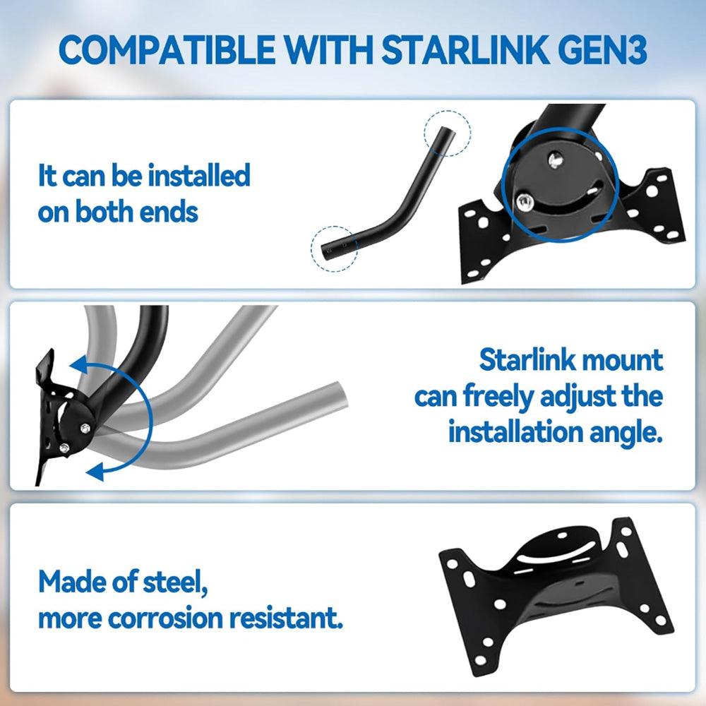 Versatile Satellite Dish Mounting Bracket for Starlink Generation 3 Systems - Evooor