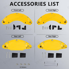 Model S/X Yellow Brake Caliper Covers for Tesla 2021-2023(4Pcs) - Evooor