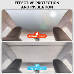 Split Nano Ice Crystal Glass Roof Sunshade for Tesla Model Y Juniper 2025+ - Evooor