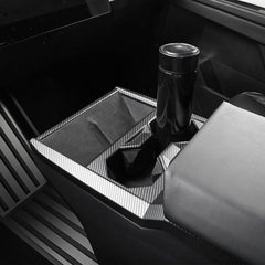 Carbon Fiber Style Center Console Cup Holder Panel Trim Cover for Tesla Cybertruck - Evooor