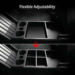 Split Lower Center Console Storage Tray Organizer with Cup Holder for Cybertruck - Evooor