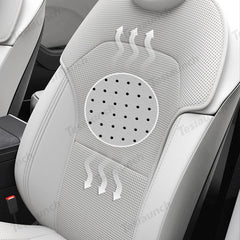 Napa Leather Seat Cushion Set – All-Season Ventilated Comfort for Tesla Model Y Juniper 2025+ (7-Piece Set) - Evooor