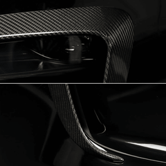 High-Quality Carbon Fiber Front Fog Light Trim Covers Set for Tesla Model S 2022+ - Durable and Stylish Accessories - Evooor