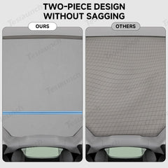 Alcantara Split Nano Ice Crystal Glass Roof Sunshade for Tesla Model Y Juniper 2025+ - Evooor