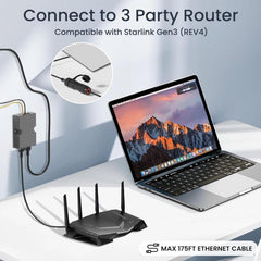 High-Speed Ethernet RJ45 Adapter for Starlink Gen 3/Mini with Improved Connectivity - Evooor