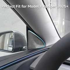 Tesla Model Y Juniper 2025+ Stainless Steel Triangle Front Door Speaker Grilles - Evooor