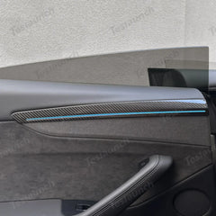 Glossy Carbon Fiber Door Panel Protectors for Tesla Model Y Juniper 2025+ (Set of 4) - Evooor