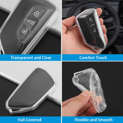 TPU Car Key Transparent Cover For VW ID.4 2023-2025 - Evooor