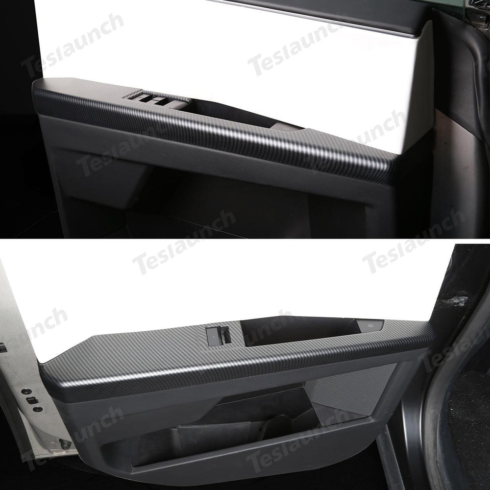 Carbon Fiber Pattern ABS Door Armrest Covers Set for Cybertruck - Front and Rear (4 Pieces) - Evooor