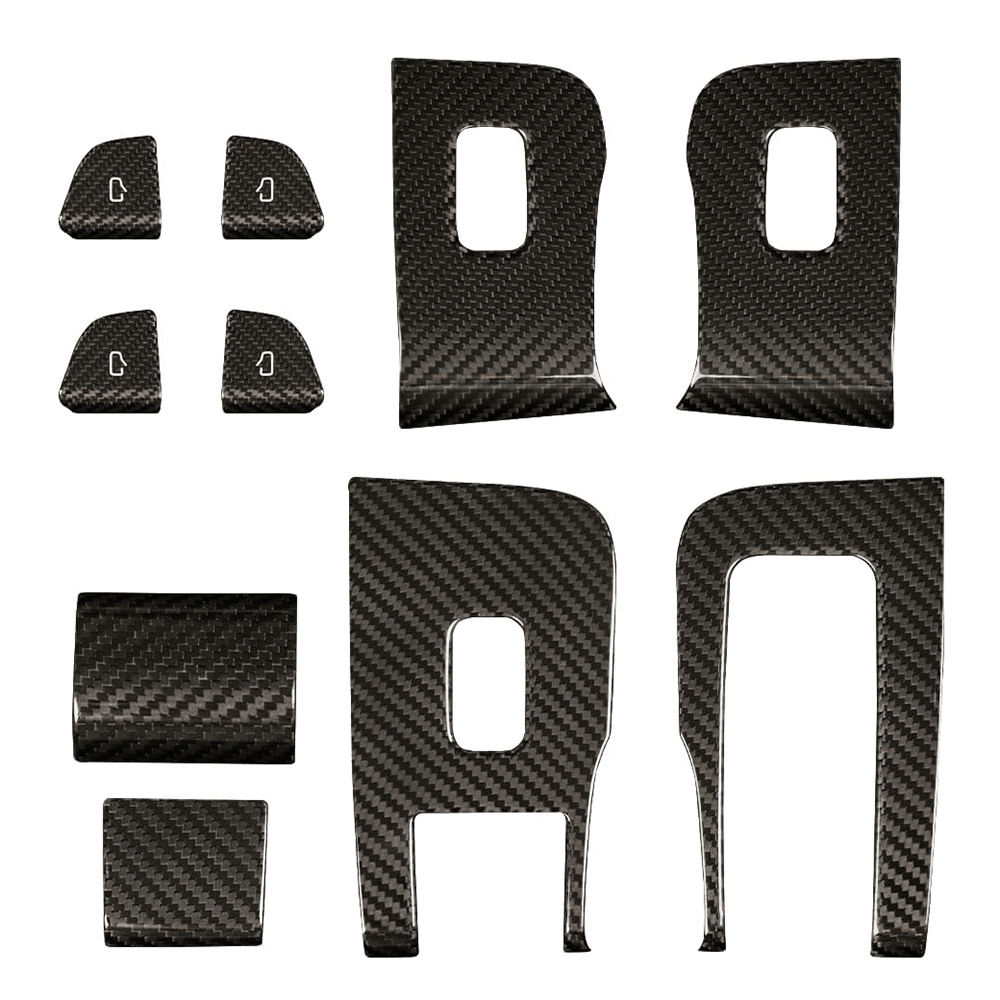 Highland 2024+ Tesla Model 3 Carbon Fiber Window Switch Cover Trim Set (10 Pieces) - Evooor