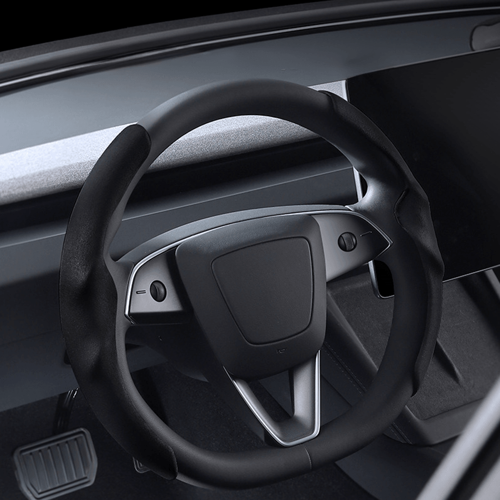 Non-Slip Microfiber Steering Wheel Wrap for Tesla Model 3 SUV 2024+ - Evooor