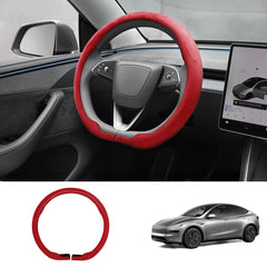 Alcantara Half-Open Steering Wheel Cover for Tesla Model 3/Y