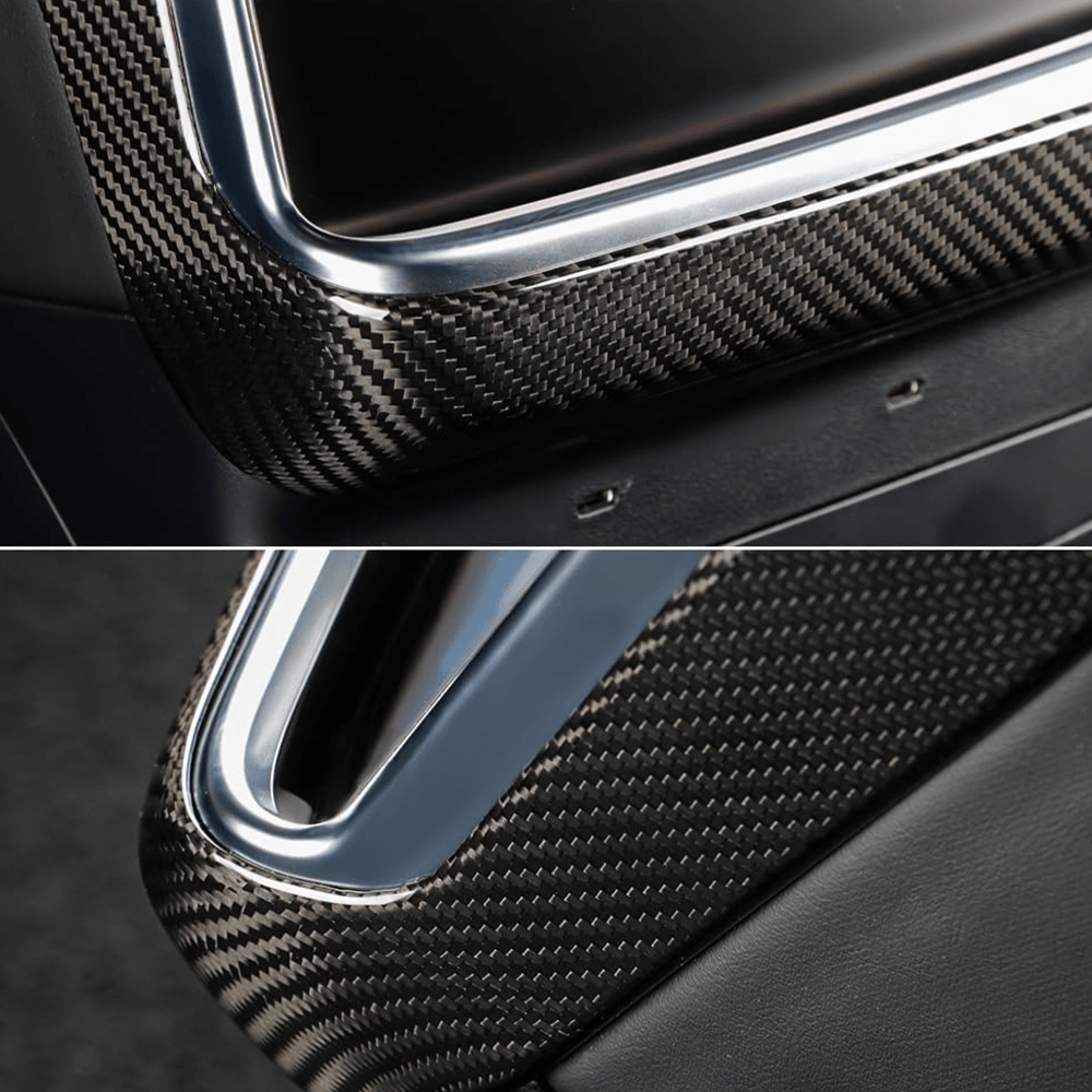 High-Quality Carbon Fiber Rear Air Conditioning Vent Cover for Tesla Model S/X 2022 and Beyond - Evooor