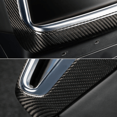 High-Quality Carbon Fiber Rear Air Conditioning Vent Cover for Tesla Model S/X 2022 and Beyond - Evooor