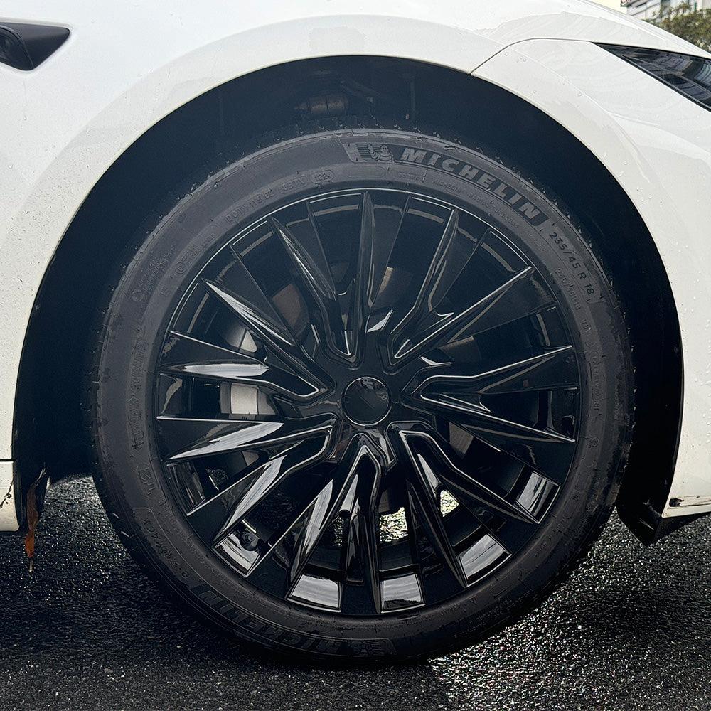 Nova Style Wheel Hubcaps (Set of 4) for Tesla 2024+ Model 3 Highland 18'' Photon Wheels (Inspired by 19'' Nova Wheels) - Evooor