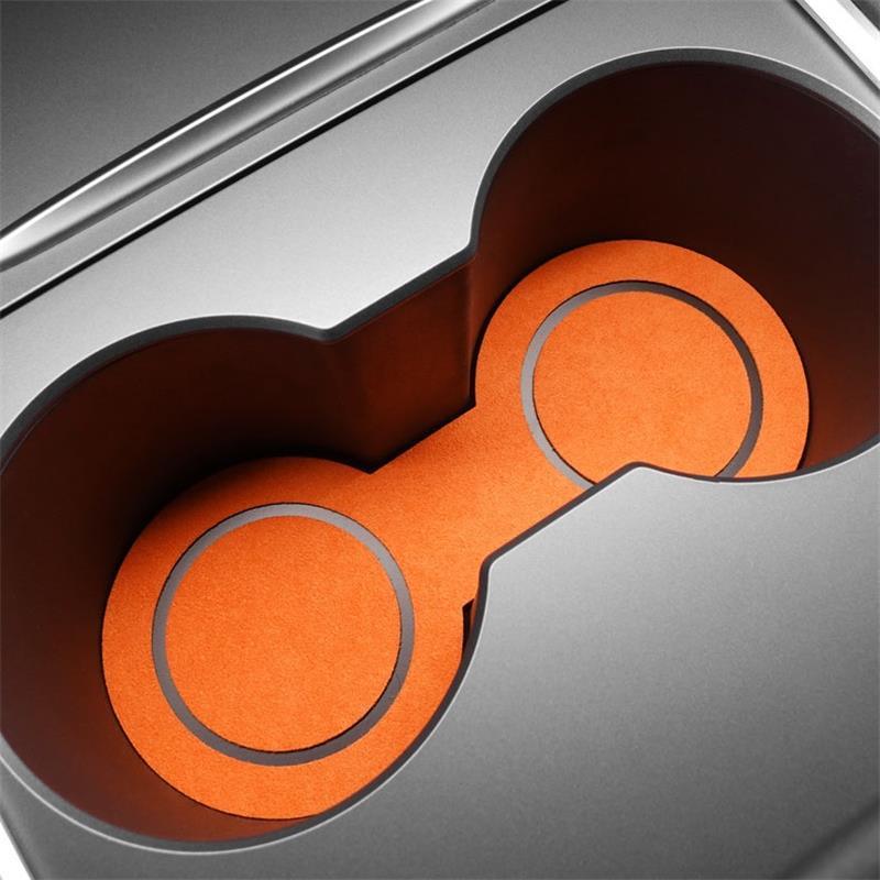 Model 3/Y Alcantara Cup Coaster Pad - Stylish and Durable Interior Accessory For Tesla(2019-2023) - Evooor