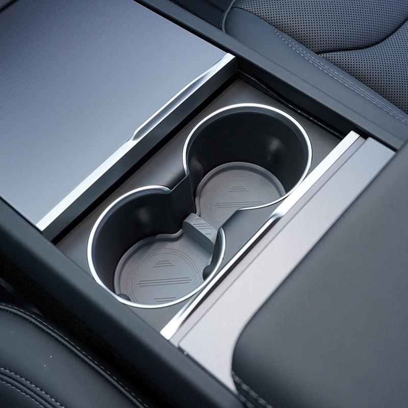 2024 Model 3 Highland Water Cup Holder Storage Box Console TPE Silicone Holder Cup Holder Insert for Tesla - Evooor
