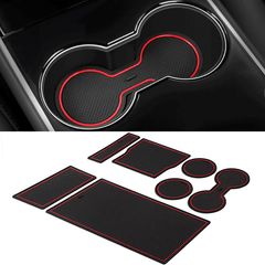 Model 3 Center Console & Cupholder Liner Kit Mat for Tesla(2017-2020) - Evooor