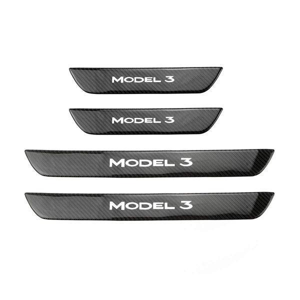 Tesla Model 3 Front / Real Door Sill Cover Protector (4 pcs) (2017-2023) - Evooor