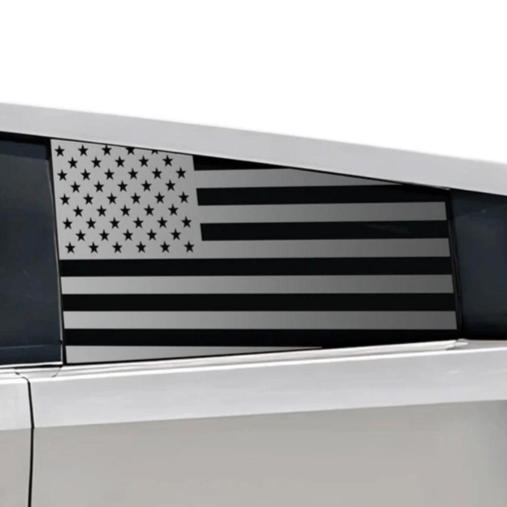 Rear Window American Flag Vinyl Stickers (2PCS) for Tesla Cybertruck - Evooor