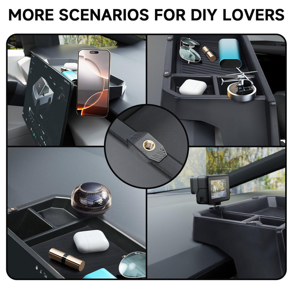 Upgraded Center Console Behind Screen Storage Box for Cybertruck - Evooor