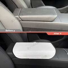 Leather Center Console Armrest Cover for Tesla Model Y Juniper 2025+