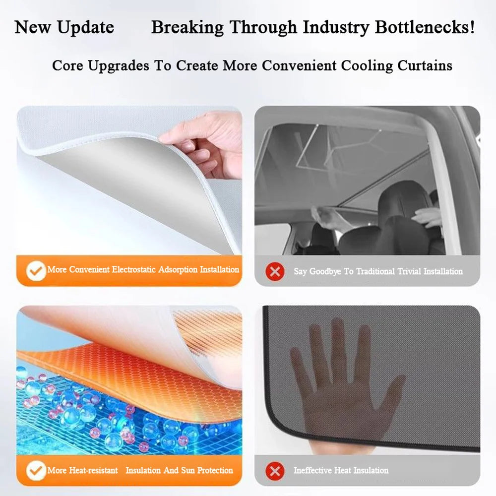 Chamois Leather/Woven Fabric Sunroof Sunshade For VW ID.4 2025 - Evooor