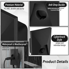 Waterproof Car Charger Storage Organizer Compatible with Tesla Models 3/Y/S/X - Cybertruck-Inspired Design - Evooor