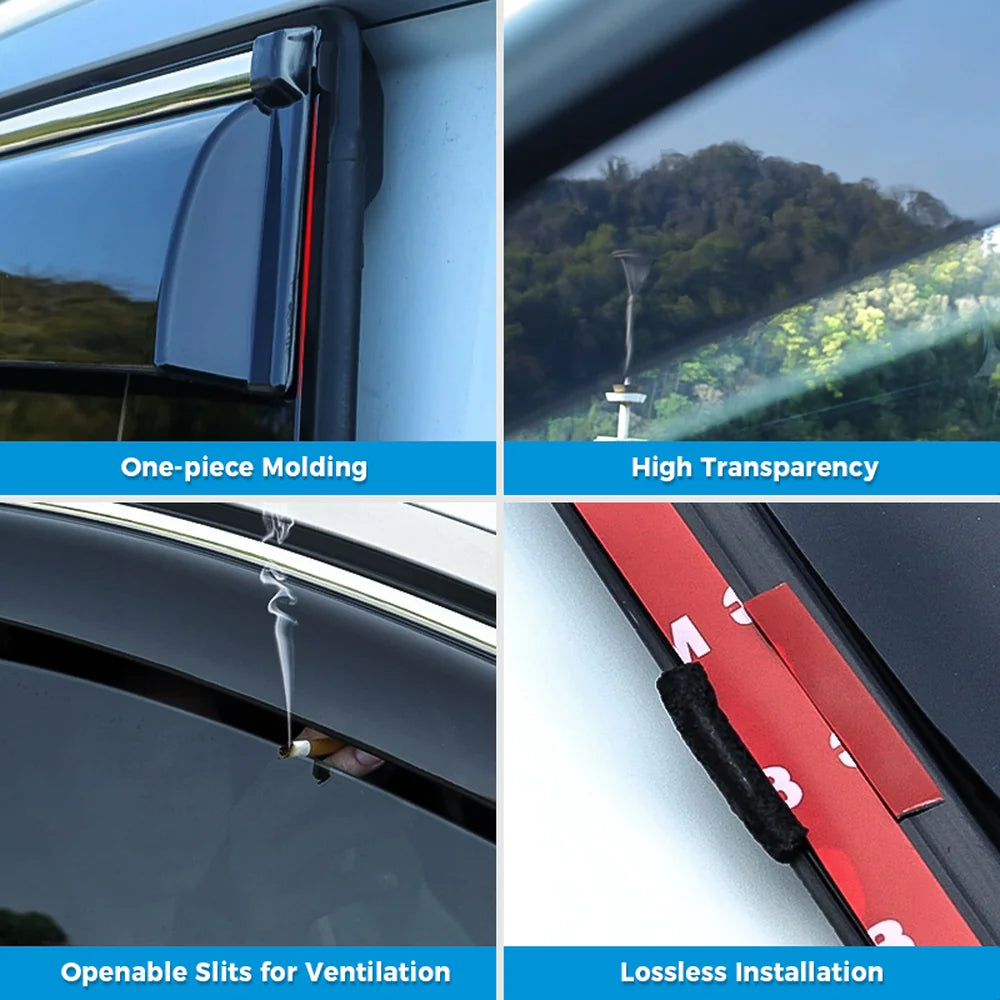 Acrylic Side Window Rain Guards For VW ID.4 2021-2025(4Pcs) - Evooor