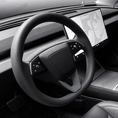 Tesla Alcantara Steering Wheel U-shaped Cover Sticker For 2024 Model 3 Highland - Evooor