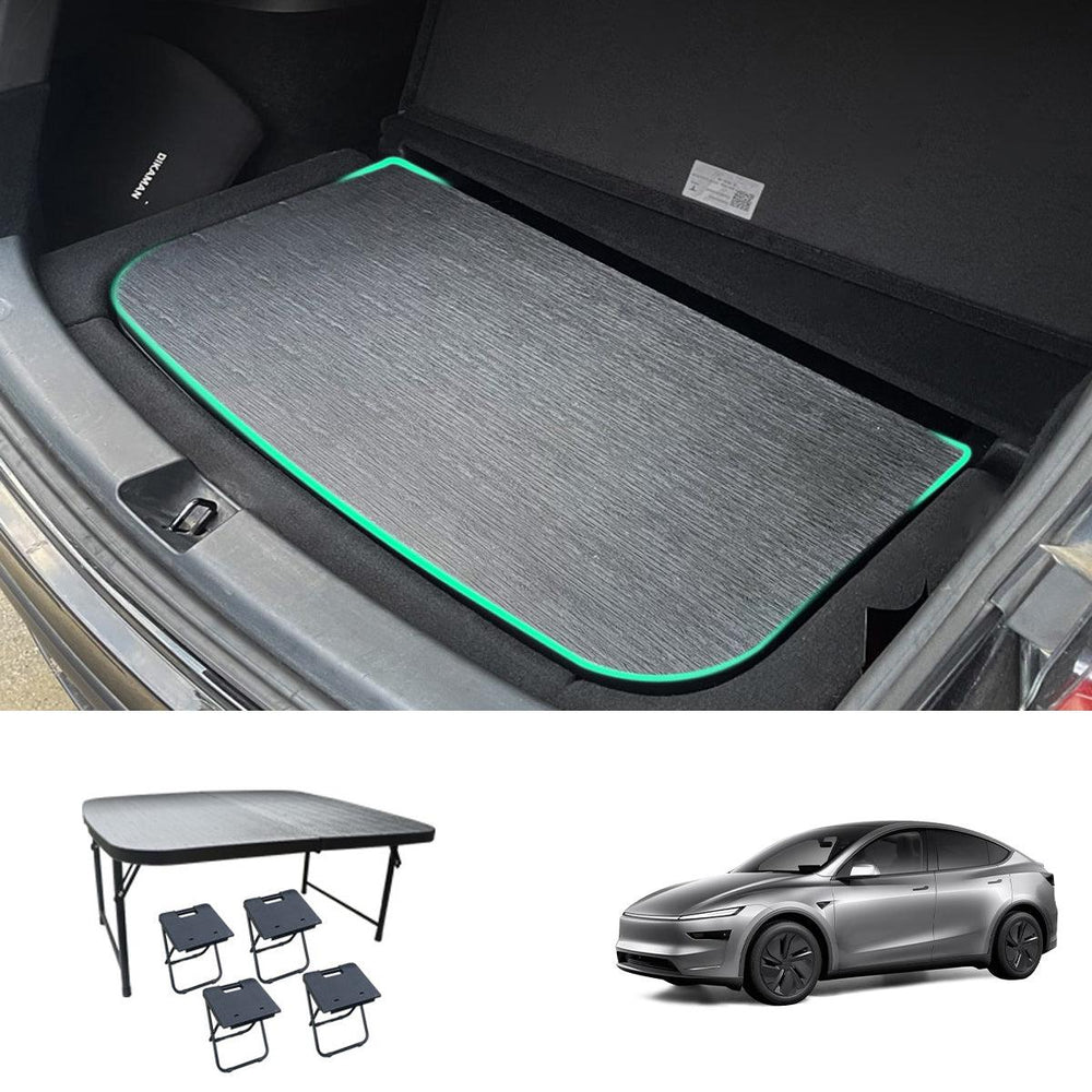 Upgraded Camping Folding Table Travel & Trunk Storage for Tesla Model Y Juniper 2025+ - Evooor