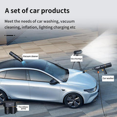 Tesla All in One Multifunctional Car Kit - Car Wash Gun, Air Pump, Vacuum Cleaner, Repair Light, Mobile Phone Charger - Evooor