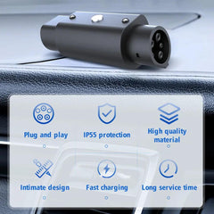 Electric Vehicle Charging Adapter for Type 2 to Type 1 Connection - Evooor