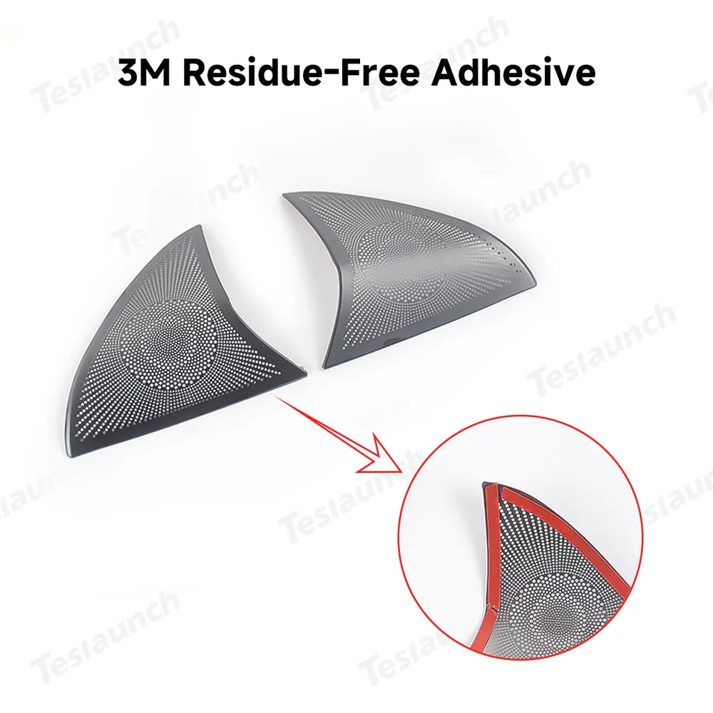 Tesla Model Y Juniper 2025+ Stainless Steel Triangle Front Door Speaker Grilles - Evooor